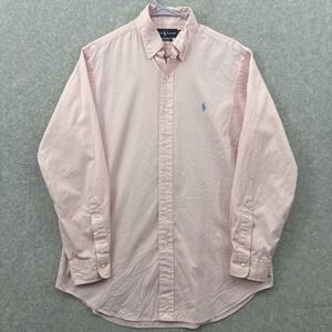 Ralph Lauren Shirt Men's M 15 1/2 32/33 Pink Long Lleeve Button Up Classic Fit